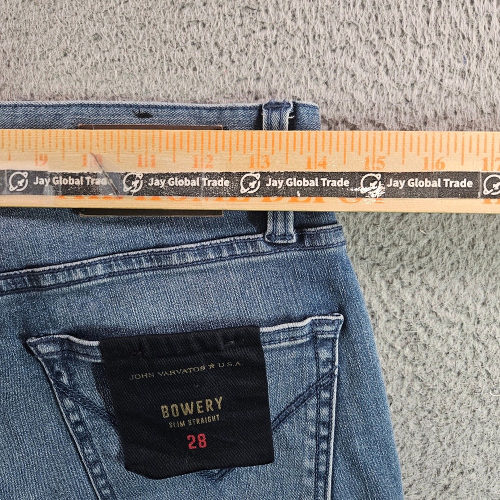 John Varvatos USA Bowery Slim Straight Jeans Blue Medium Wash 28 J306DW1B NEW - Picture 11 of 13